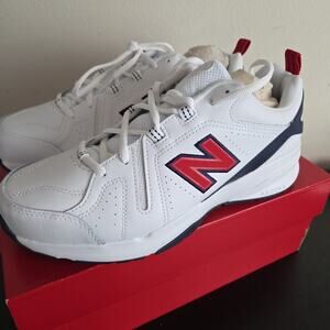 New Balance 608 White Navy Mens Casual Comfort Sneaker Shoes Size 10.5 W MX608V5